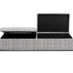 KARE Design Banquettes Rembourrées|Banquette Buttons Storage Noir-Blanc Gm