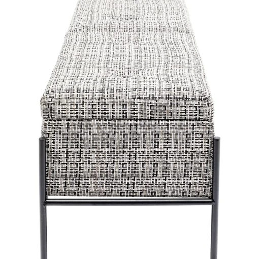 KARE Design Banquettes Rembourrées|Banquette Buttons Storage Noir-Blanc Gm