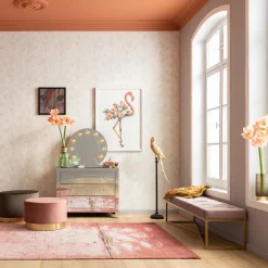 KARE Design Banquettes Rembourrées|Banquette Crossover Rose Laiton 150X40Cm