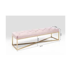 KARE Design Banquettes Rembourrées|Banquette Crossover Rose Laiton 150X40Cm