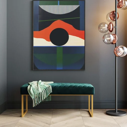 KARE Design Banquettes Rembourrées|Banquette Smart Velours Vert Fonce Laiton 90Cm