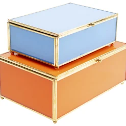 KARE Design Boîtes|Boite Neomi Orange Bleu (2/Set)