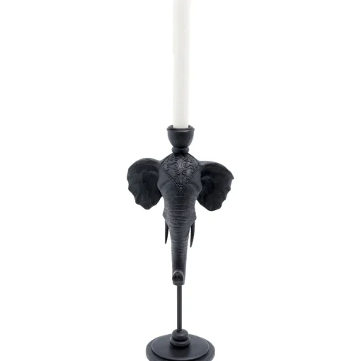KARE Design Bougeoirs|Bougeoir Elephant Head Noir 36Cm