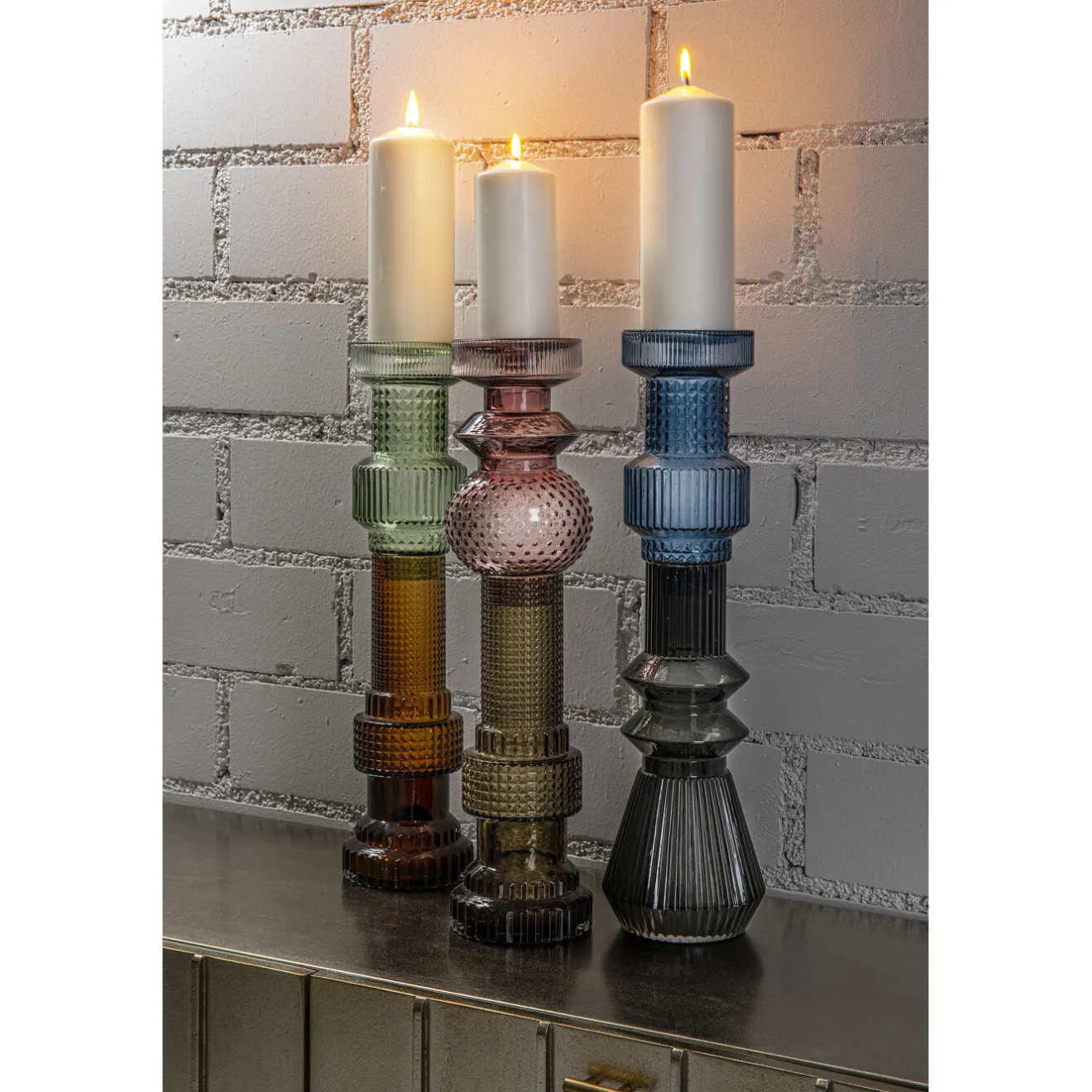 KARE Design Bougeoirs|Bougeoir Marvelous Duo Vert Marron 49Cm