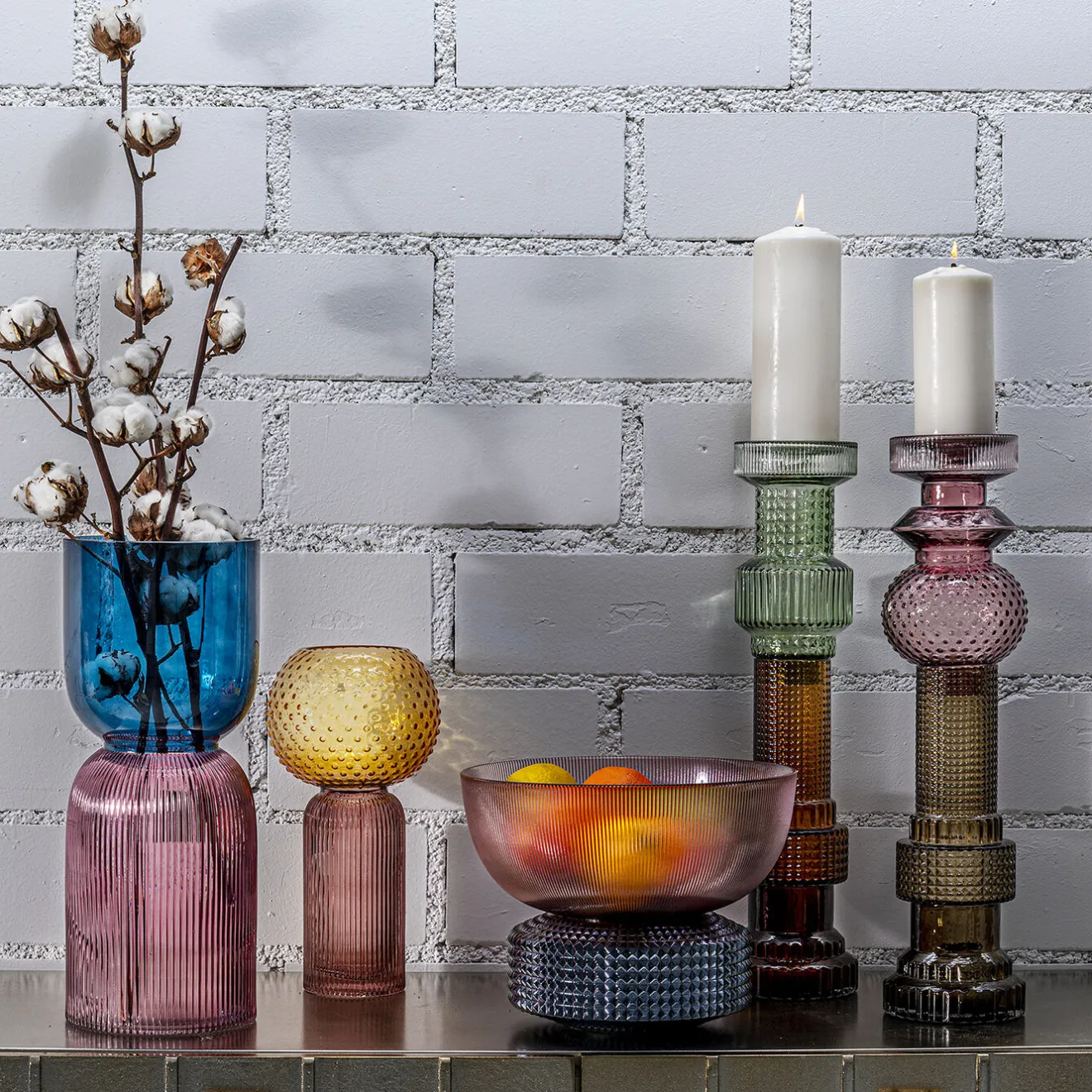 KARE Design Bougeoirs|Bougeoir Marvelous Duo Vert Marron 49Cm