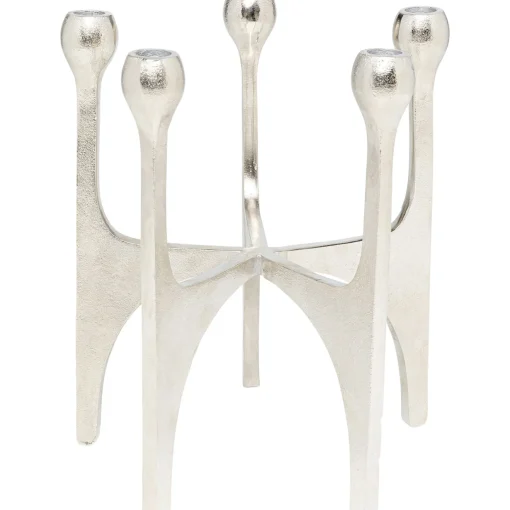KARE Design Bougeoirs|Bougeoir Stacky Argente 31Cm