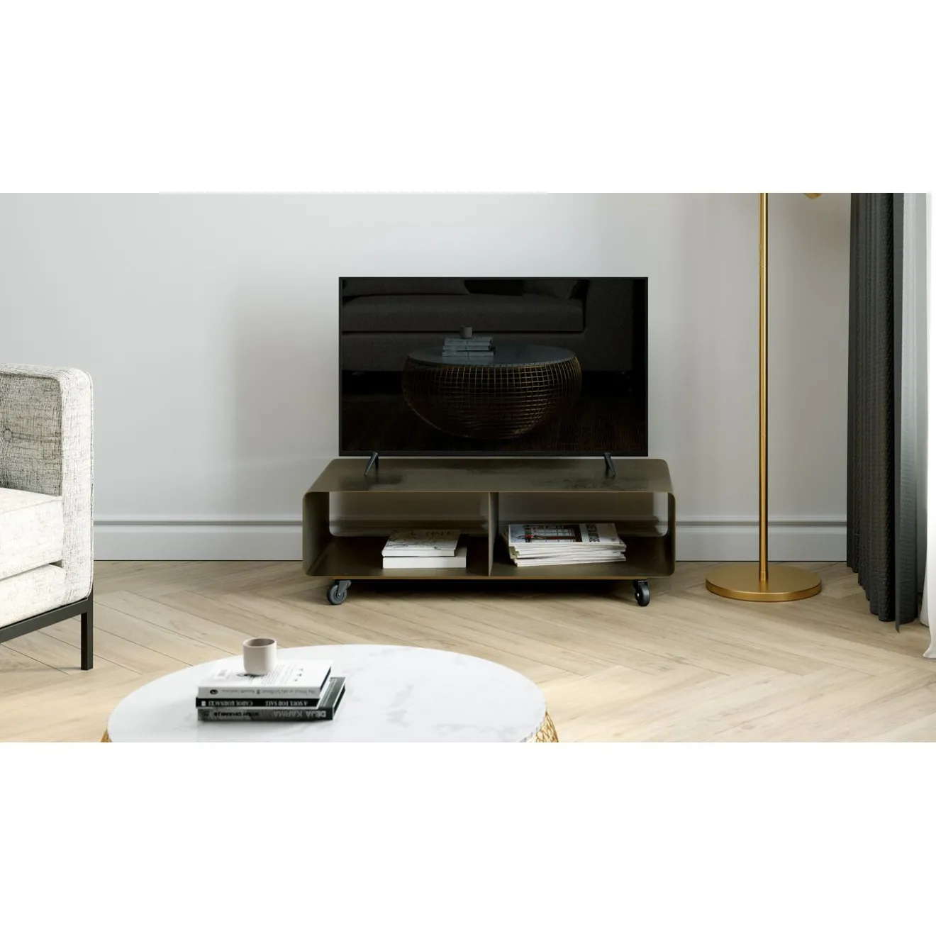 KARE Design Buffets Bas|Buffet Bas Lounge M Bronze 90X30Cm