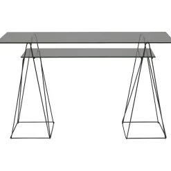KARE Design Bureaux|Bureau Polar Noir 8Mm Verre Trempe 135X65Cm