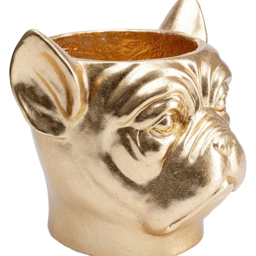 KARE Design Caches Pots|Cachepot Décoratif Bulldog Dore