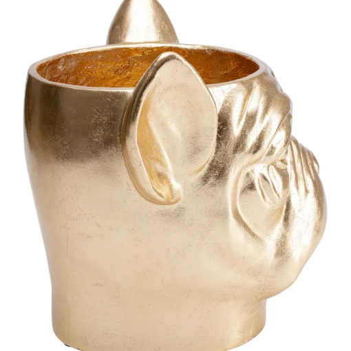 KARE Design Caches Pots|Cachepot Décoratif Bulldog Dore
