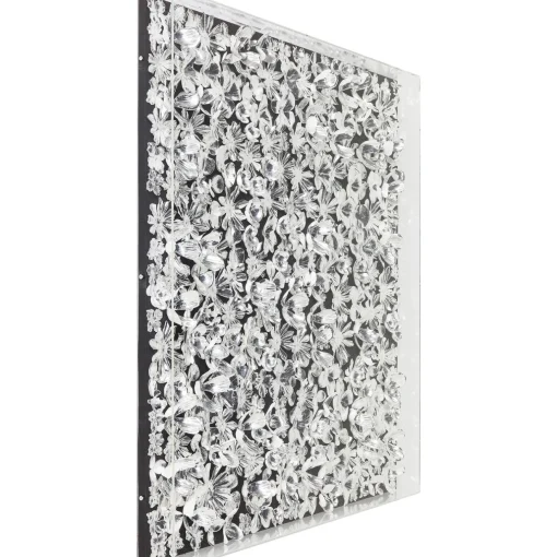 KARE Design Tableaux D'Objets|Cadre Décoratif Silver Flower 100X100Cm