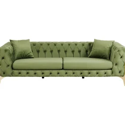 KARE Design 3 Places|Canapés Bellissima 3-Places Velours Vert 240Cm