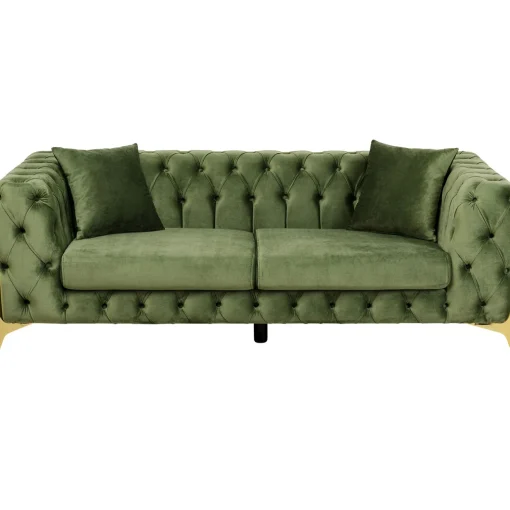 KARE Design 2 Places|Canapés Bellissima 2-Places Velours Vert 200Cm