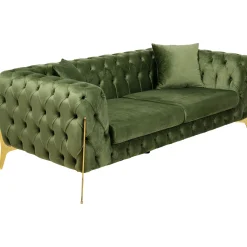KARE Design 2 Places|Canapés Bellissima 2-Places Velours Vert 200Cm