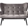 KARE Design 2 Places|Canapés Black Vicky 2-Places Velours Gris