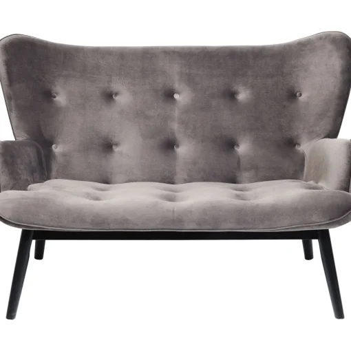KARE Design 2 Places|Canapés Black Vicky 2-Places Velours Gris