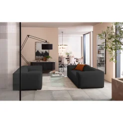 KARE Design 3 Places|Canapés Cubetto 3-Places Gris Fonce 220Cm