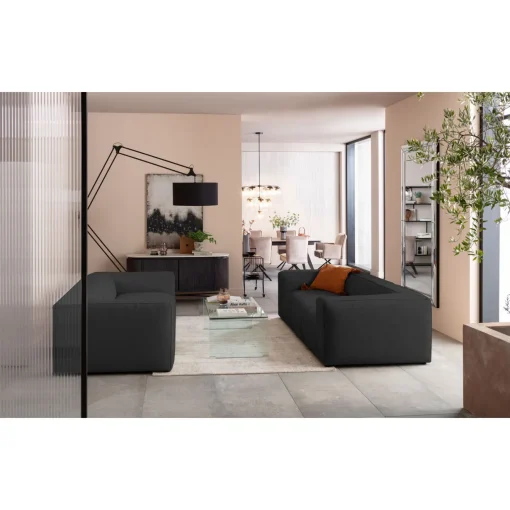 KARE Design 3 Places|Canapés Cubetto 3-Places Gris Fonce 220Cm