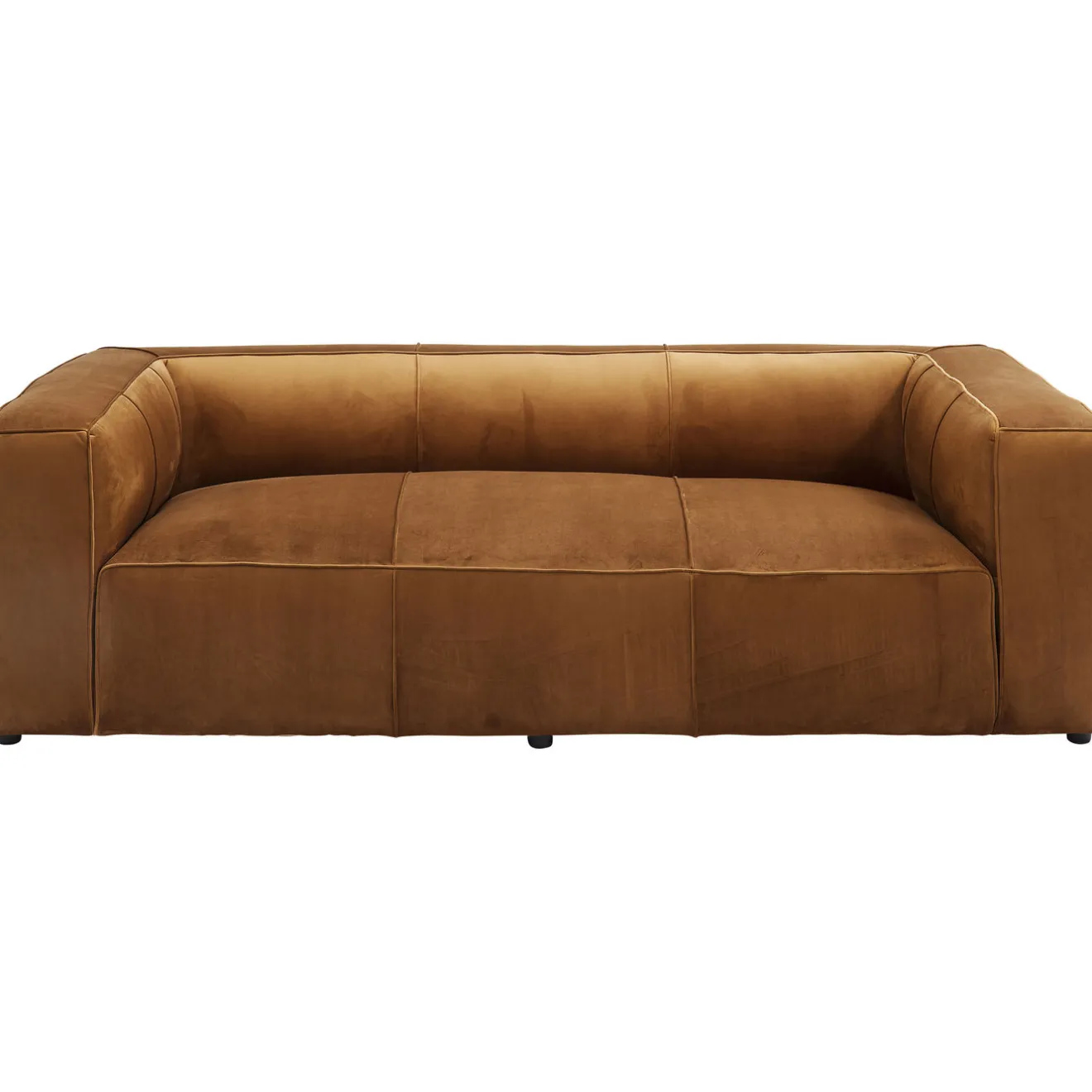 KARE Design 3 Places|Canapés Cubetto 3-Places Velours Marron 220Cm