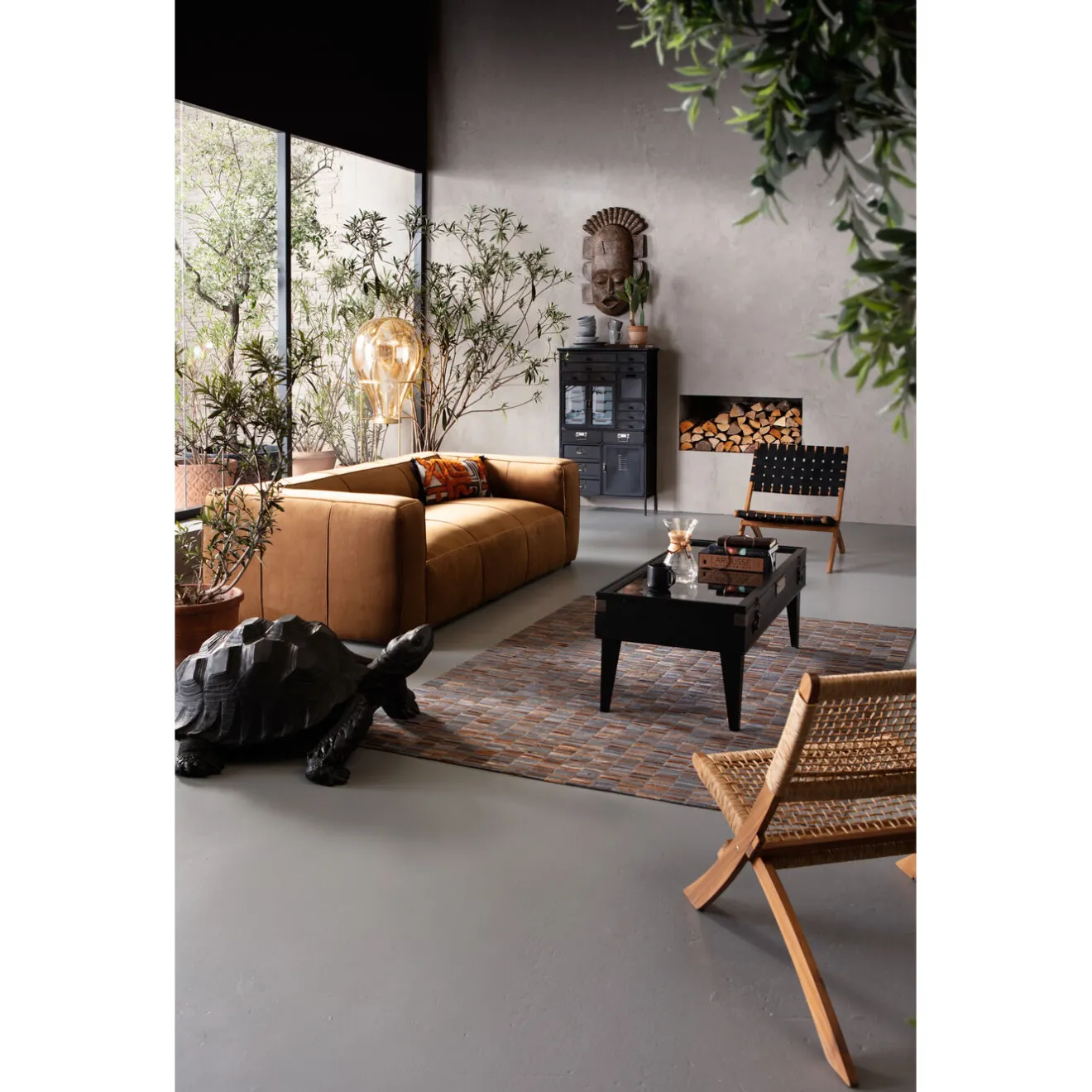 KARE Design 3 Places|Canapés Cubetto 3-Places Velours Marron 220Cm