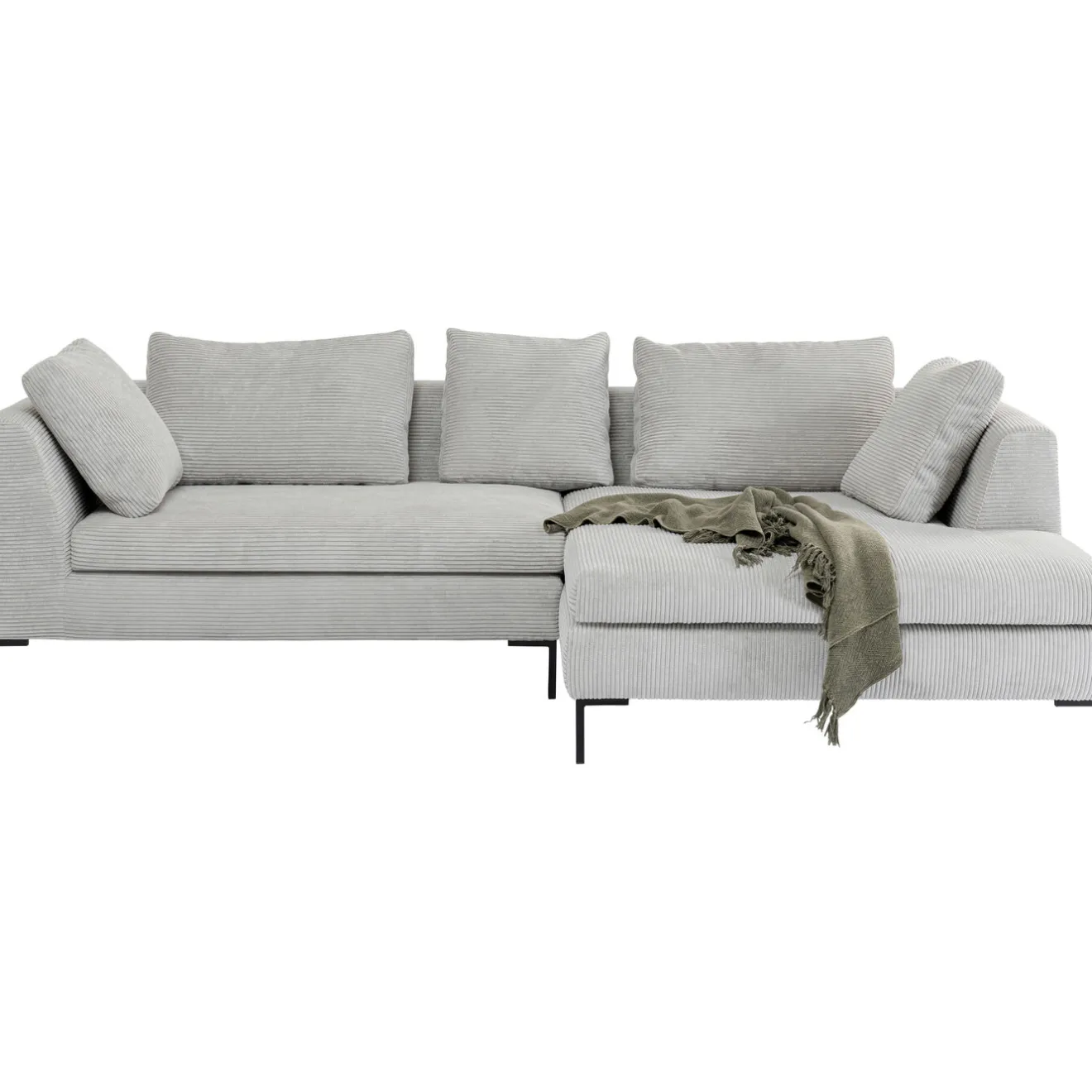 KARE Design Canapés D'Angle|Canapés D Angle Gianni Cord Gris Droite