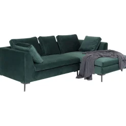 KARE Design Canapés D'Angle|Canapés D Angle Gianni Pm Velours Vert Fonce Droite