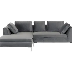 KARE Design Canapés D'Angle|Canapés D Angle Gianni Pm Velours Gris Gauche