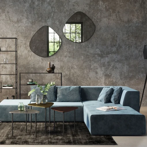 KARE Design Canapés D'Angle|Canapés D Angle Infinity Velours Ocean Droite