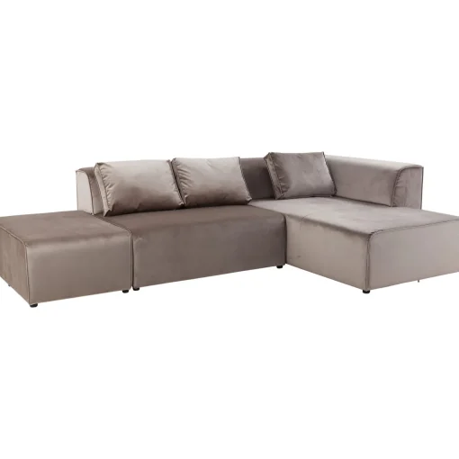 KARE Design Canapés D'Angle|Canapés D Angle Infinity Velvet Taupe Droite