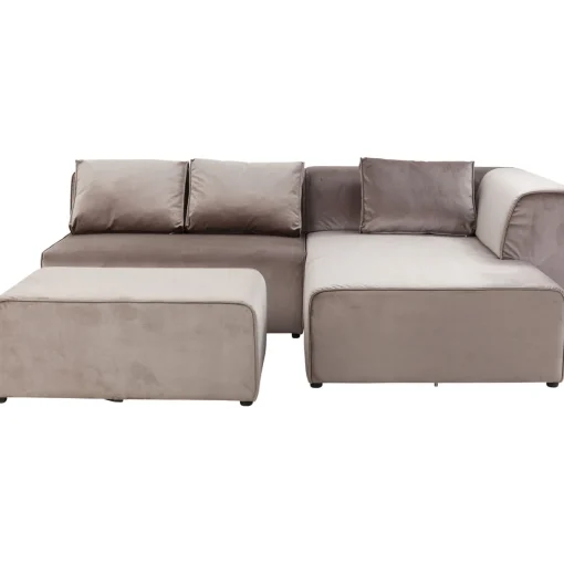 KARE Design Canapés D'Angle|Canapés D Angle Infinity Velvet Taupe Droite