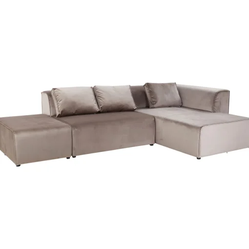 KARE Design Canapés D'Angle|Canapés D Angle Infinity Velvet Taupe Droite