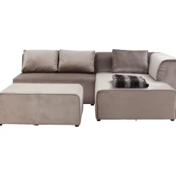 KARE Design Canapés D'Angle|Canapés D Angle Infinity Velvet Taupe Droite