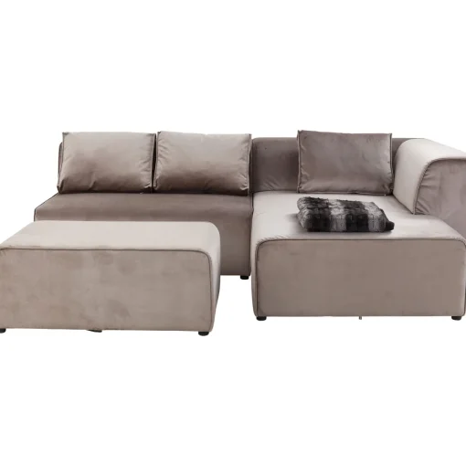 KARE Design Canapés D'Angle|Canapés D Angle Infinity Velvet Taupe Droite