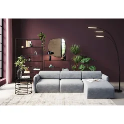 KARE Design Canapés D'Angle|Canapés D Angle Lucca Gris Droite 255Cm