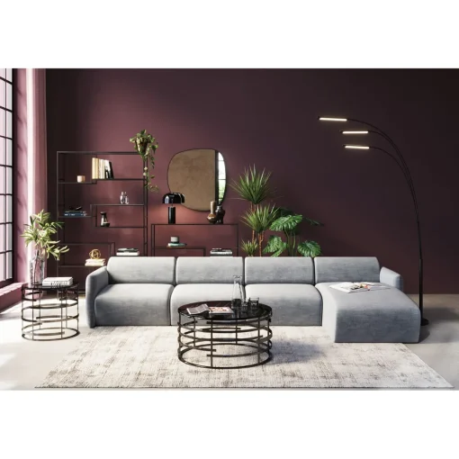 KARE Design Canapés D'Angle|Canapés D Angle Lucca Gris Droite 331Cm