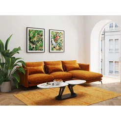 KARE Design Canapés D'Angle|Canapés D Angle Monza Droite Velours Curry 296Cm