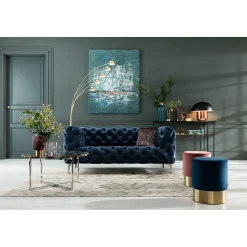 KARE Design 2 Places|Canapés Look 2-Places Velours Bleu