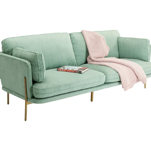 KARE Design 3 Places|Canapés Shirly 3-Places Vert Menthe 221Cm