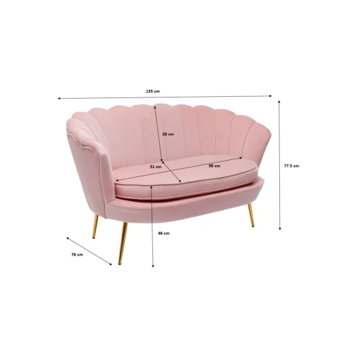 KARE Design 2 Places|Canapés Water Lily 2 Pl. Gold Rose