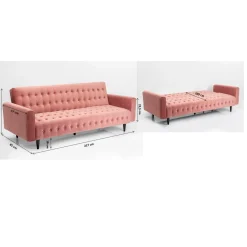 KARE Design Canapés Lit|Canapés-Lit Milchbar Mauve 219Cm