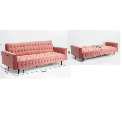 KARE Design Canapés Lit|Canapés-Lit Milchbar Mauve 219Cm