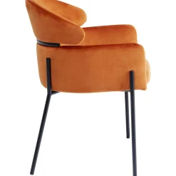 KARE Design Chaises Avec Accoudoirs|Chaise A. Acc. Alexia.Velours Orange