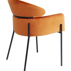 KARE Design Chaises Avec Accoudoirs|Chaise A. Acc. Alexia.Velours Orange