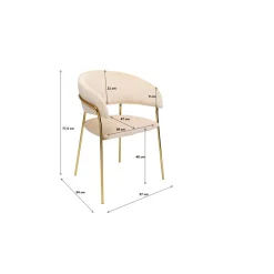 KARE Design Chaises Avec Accoudoirs|Chaise A. Acc. Belle Velvet Creme (2/Set)