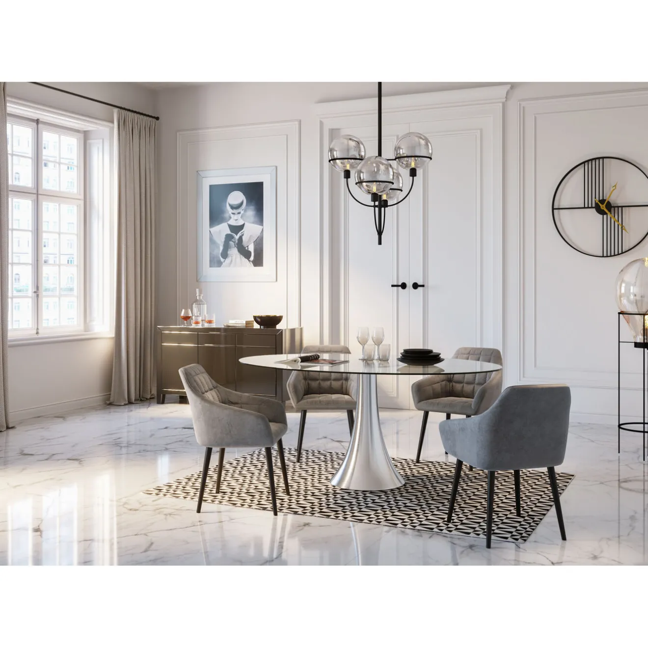 KARE Design Chaises Avec Accoudoirs|Chaise A. Acc. Kim Gris