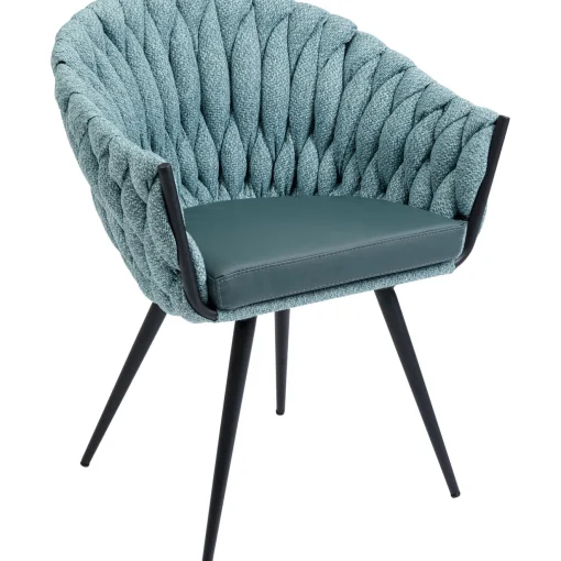 KARE Design Chaises Avec Accoudoirs|Chaise A. Acc. Knot Bleu Petrole