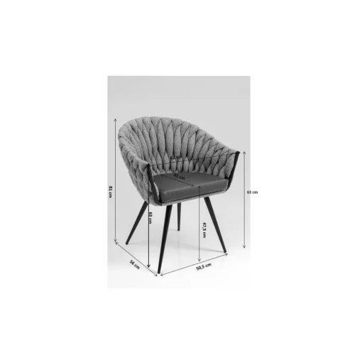 KARE Design Chaises Avec Accoudoirs|Chaise A. Acc. Knot Bleu Petrole