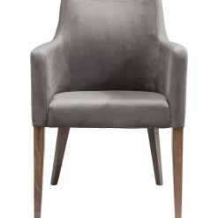 KARE Design Chaises Avec Accoudoirs|Chaise A. Acc. Mode Velours Gris