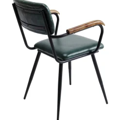 KARE Design Chaises Avec Accoudoirs|Chaise A. Acc. Salsa.Cuir Vert Fonce