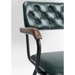KARE Design Chaises Avec Accoudoirs|Chaise A. Acc. Salsa.Cuir Vert Fonce